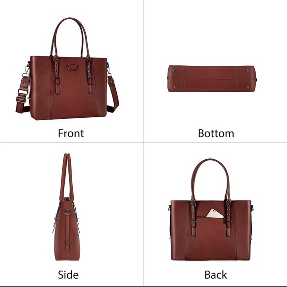 Chic Burgundy Leather Tote Bag - Picture 5 of 7